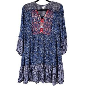 Sundance Talulah Embroidered Boho Dress Western Peasant Aztec Petite Small